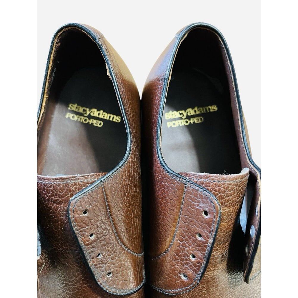 Vintage‎ Stacy Adams Porto Ped Oxfords 12 EEE Pebbled Leather Crafted in Ireland - Picture 2 of 7
